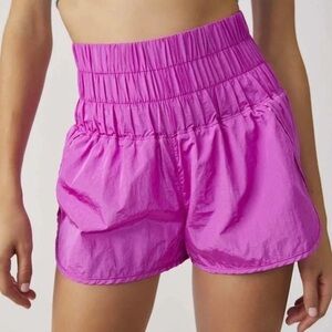 FP Movement Way Home Shorts Pink High Rise Smocked Waist Size Small
